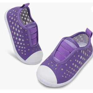 Dark Purple Toddler Water Shoes for Girls & Boys - Quick Dry Aqua Socks